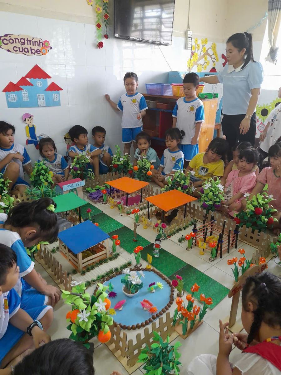 Hoạt động vui chơi của các bé trong giờ "Hoạt động góc" của cô và trẻ trường mầm non Bình Minh